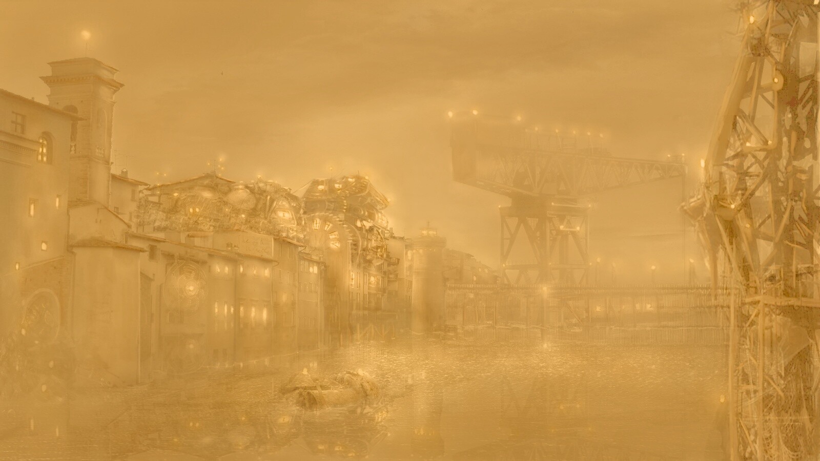 Портовые огни обои