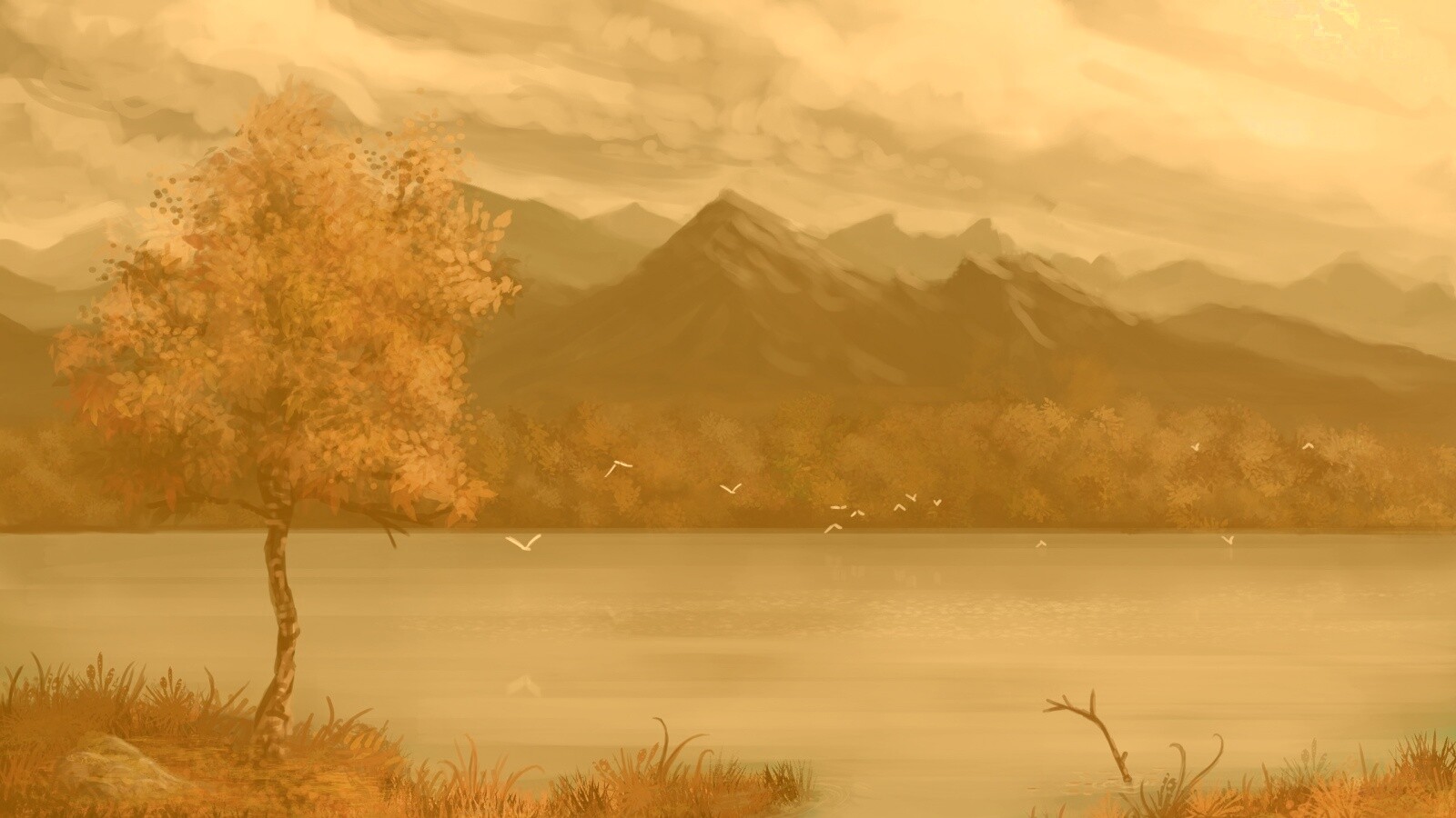 Осень в предгорье обои