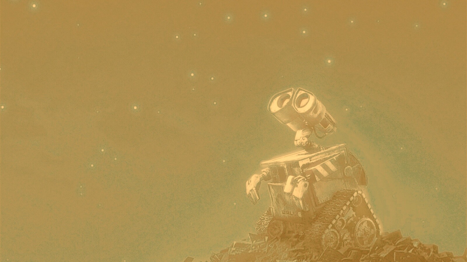 Валли смотрит на звезды обои