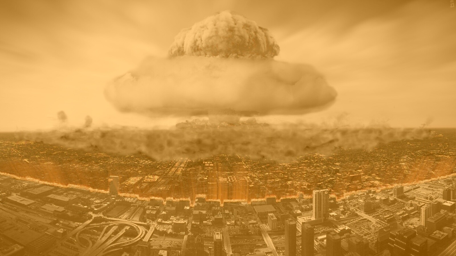 Ядерный взрыв в городе обои