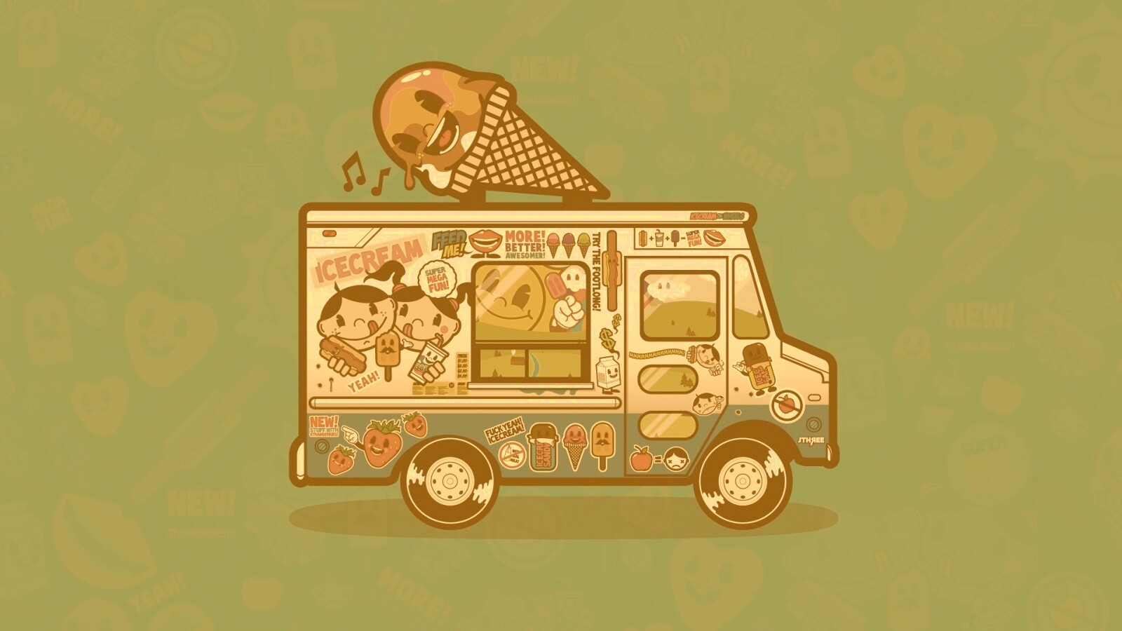 Фургончик мороженщика обои