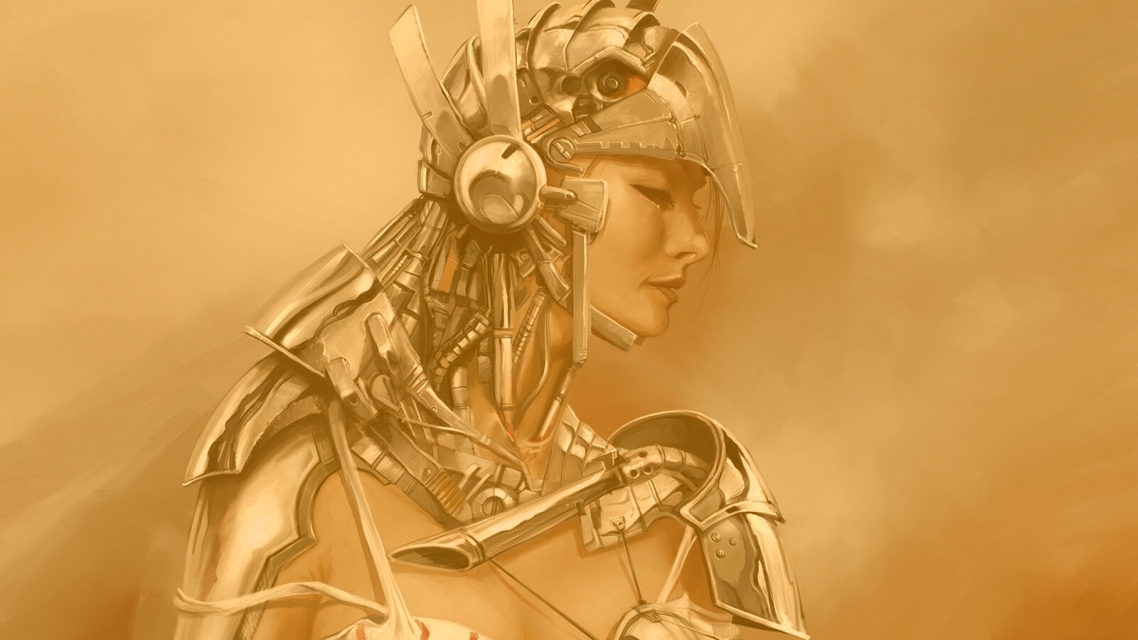 Девушка в силовой броне обои