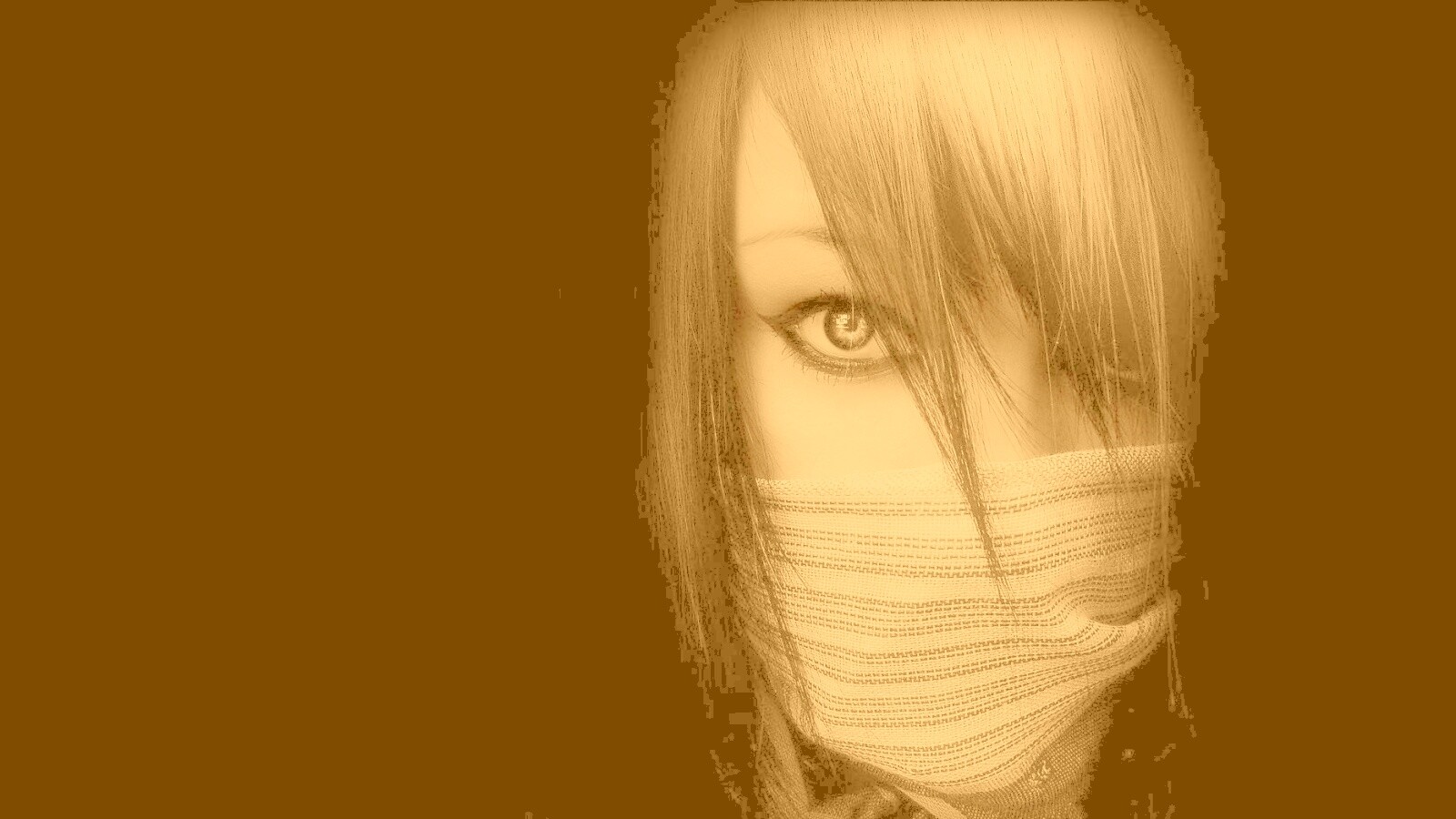 Девушка с закрытым ртом обои