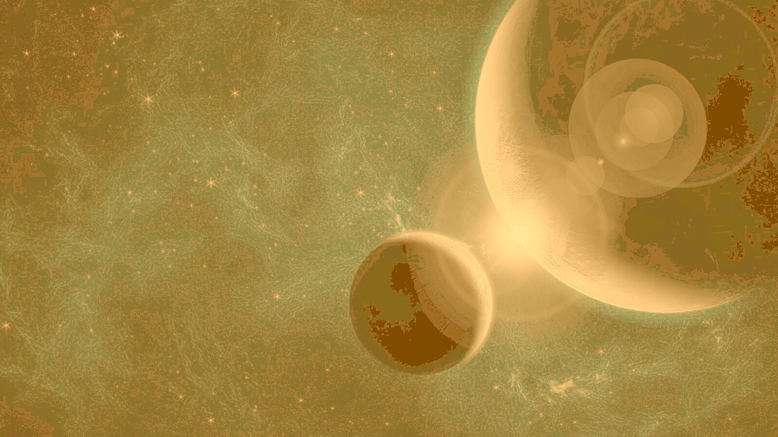 Планета и спутник обои