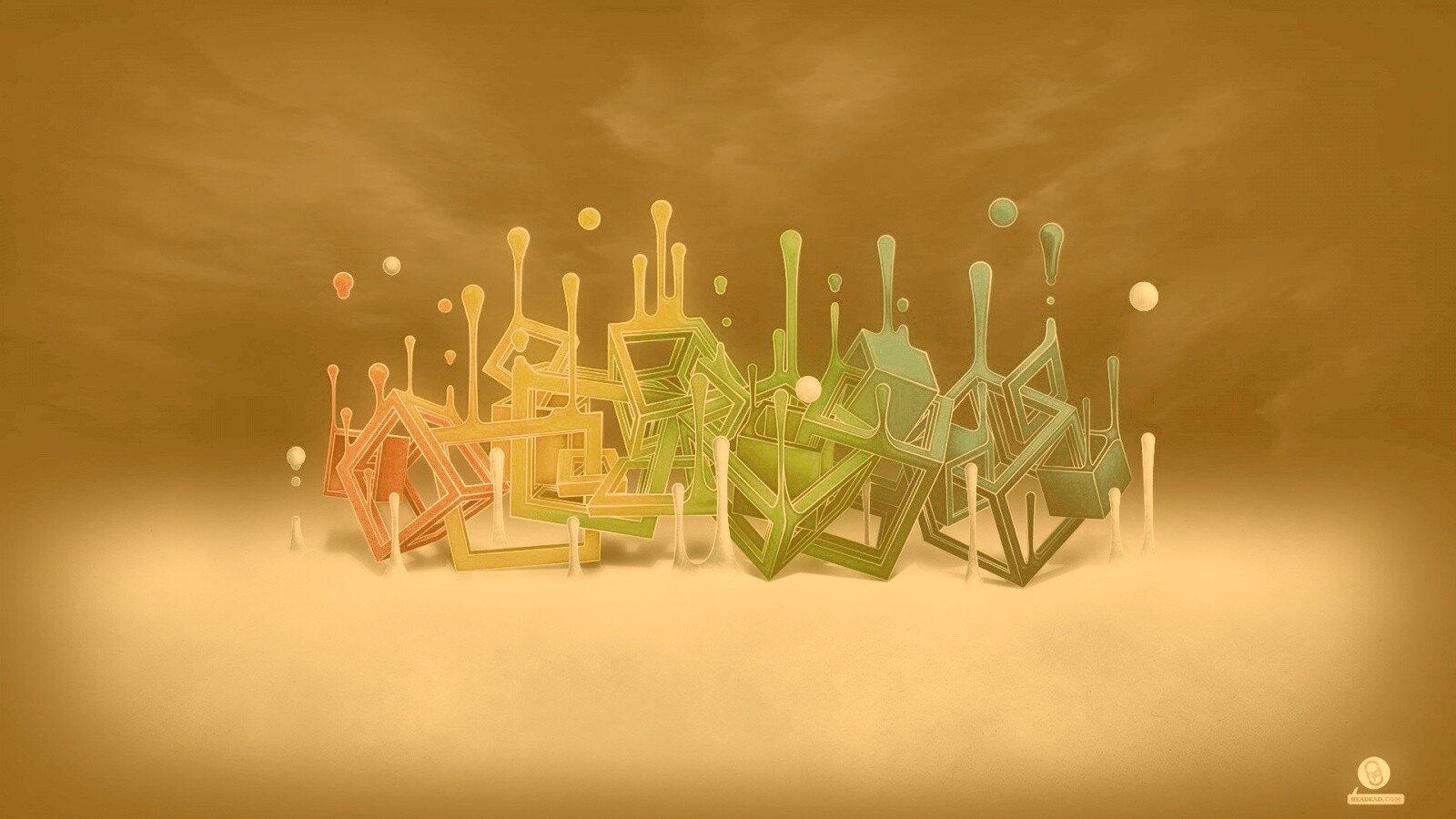 Цветные переплетающиеся кубы обои