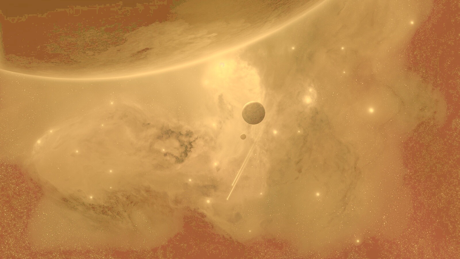 Комета пролетает мимо планеты обои