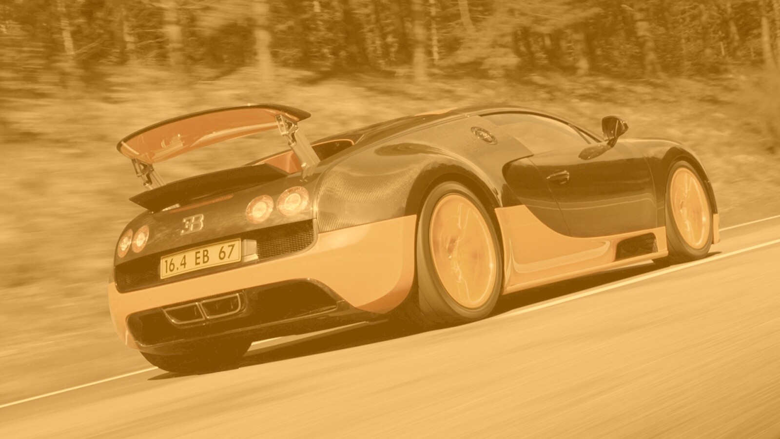 Оранжево-черный Бугатти обои