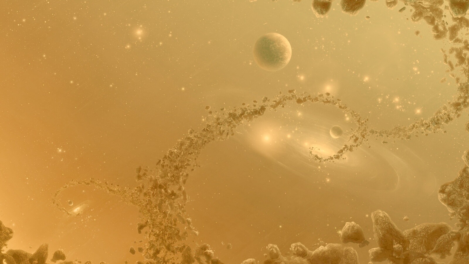 Причудливый пояс астероидов обои