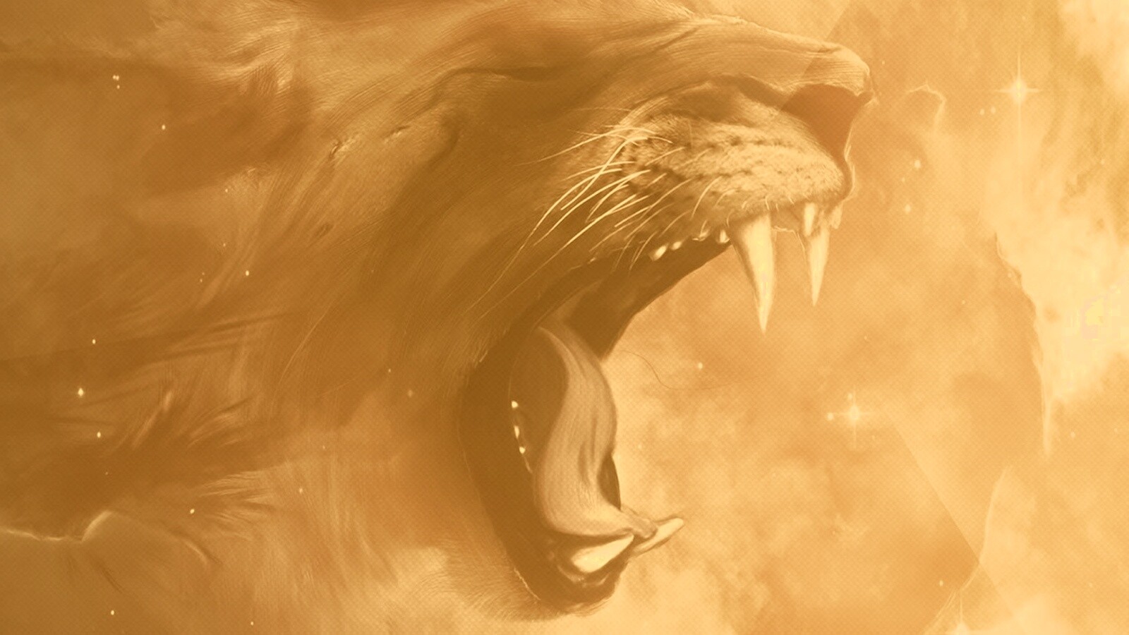 Рычащий лев обои