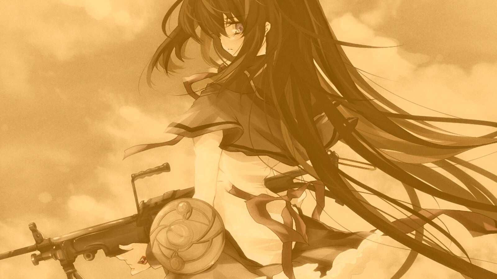 Девушка с автоматом обои