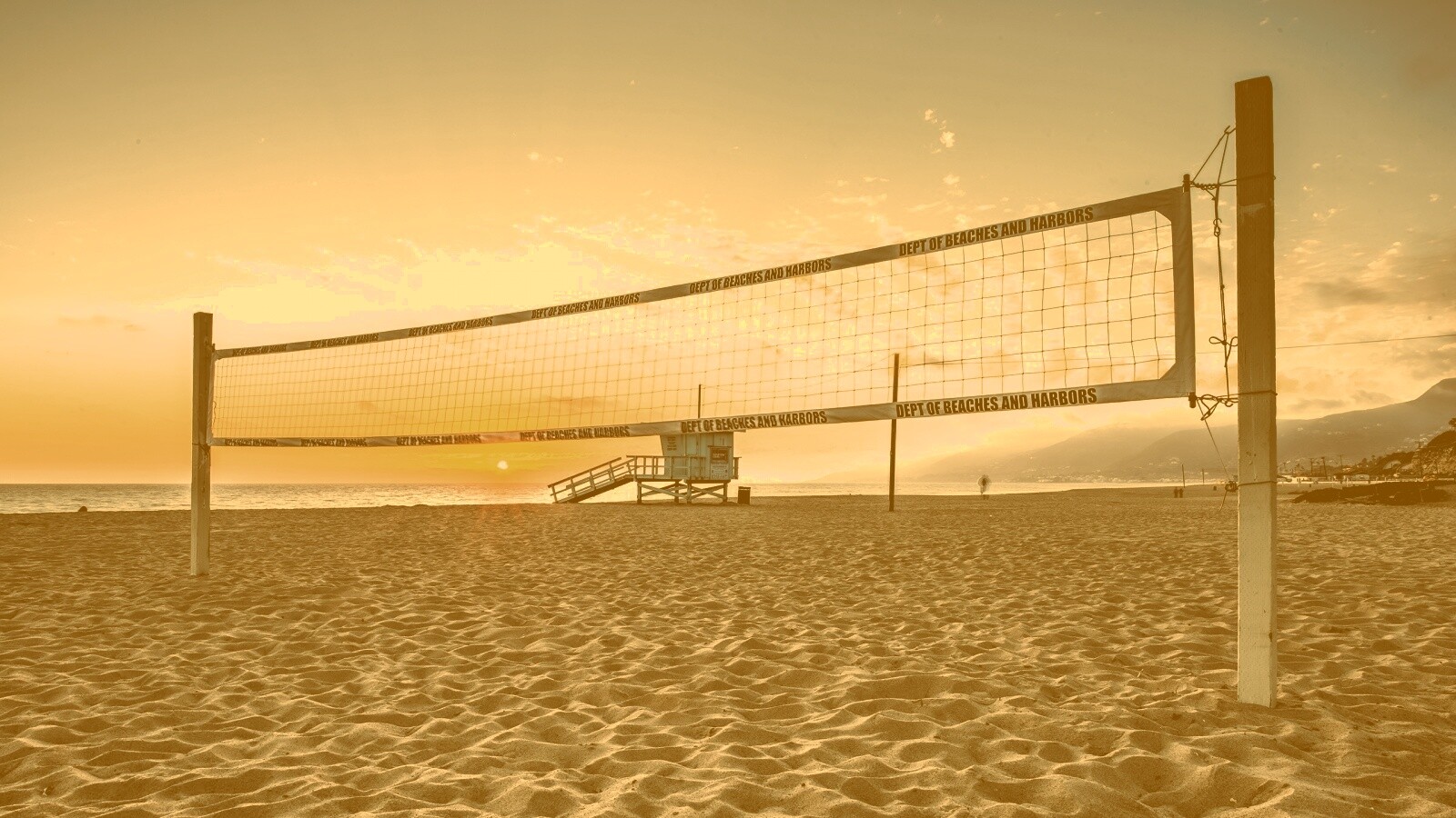 Сетка для волейбола на пляже обои