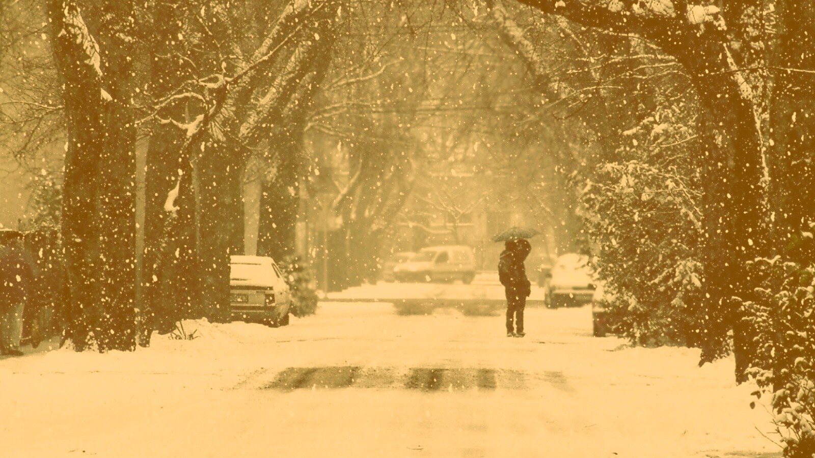 Зимняя улица обои