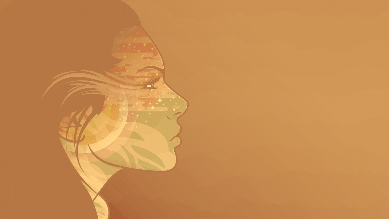 Профиль девушки обои