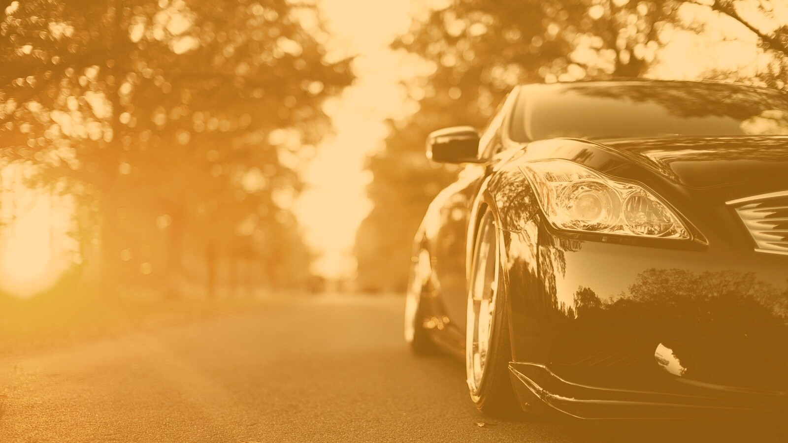 Автомобиль на закате обои