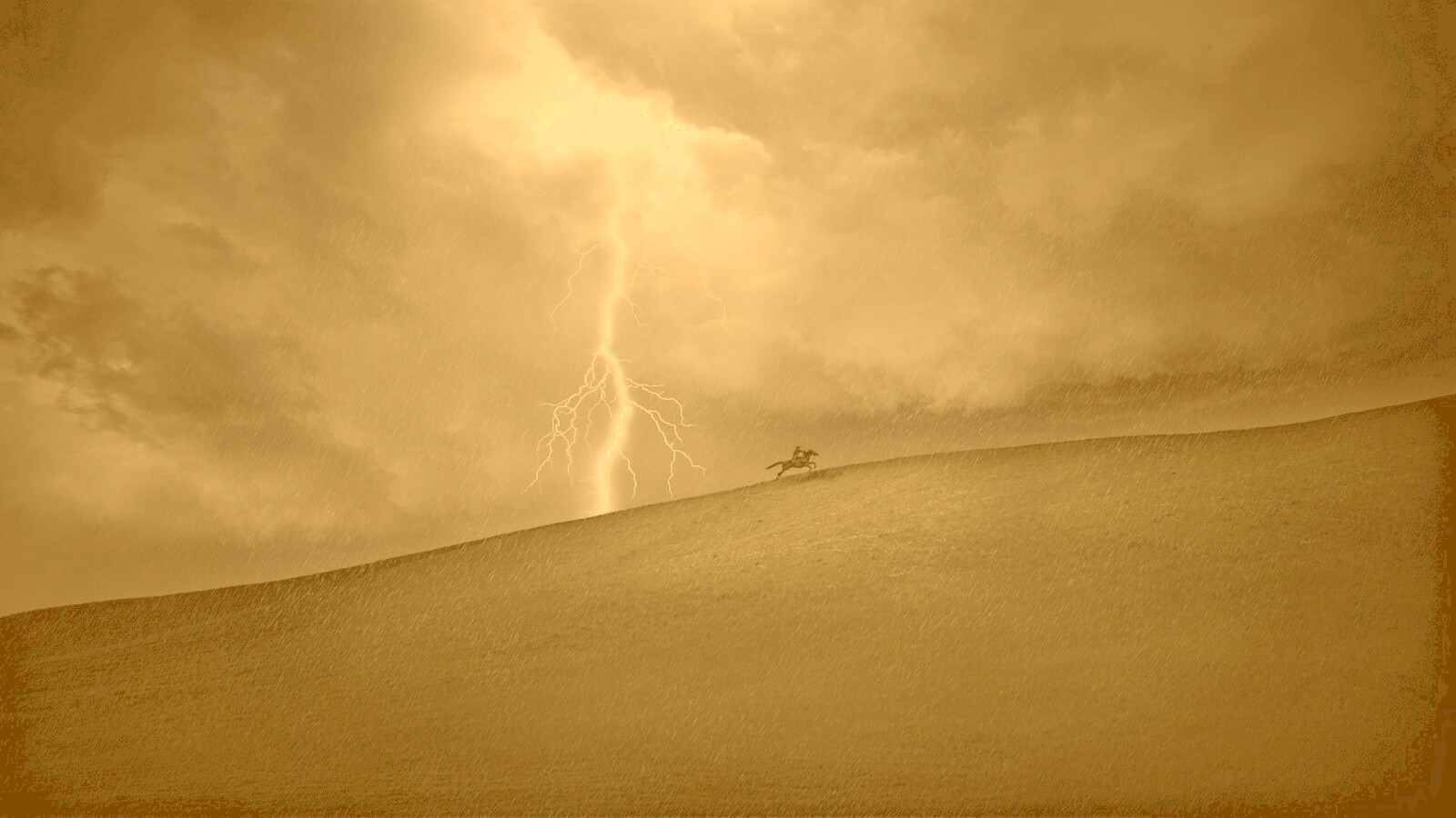 Всадник в буре обои