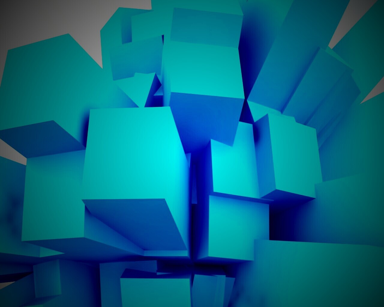Синие кубы обои