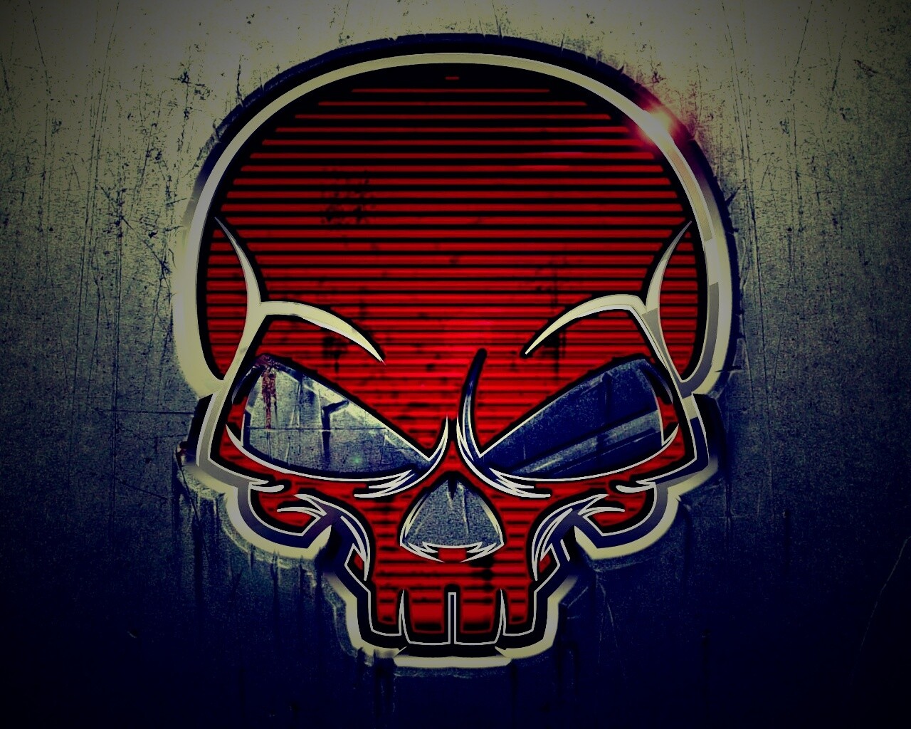 Красный череп лого обои