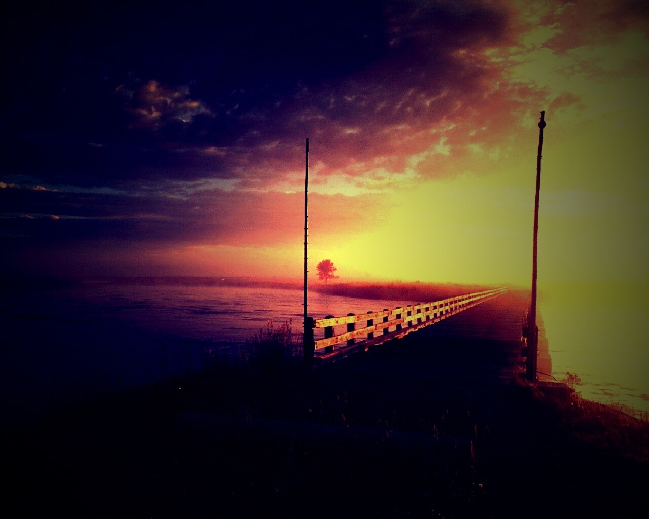 Деревянный мост обои