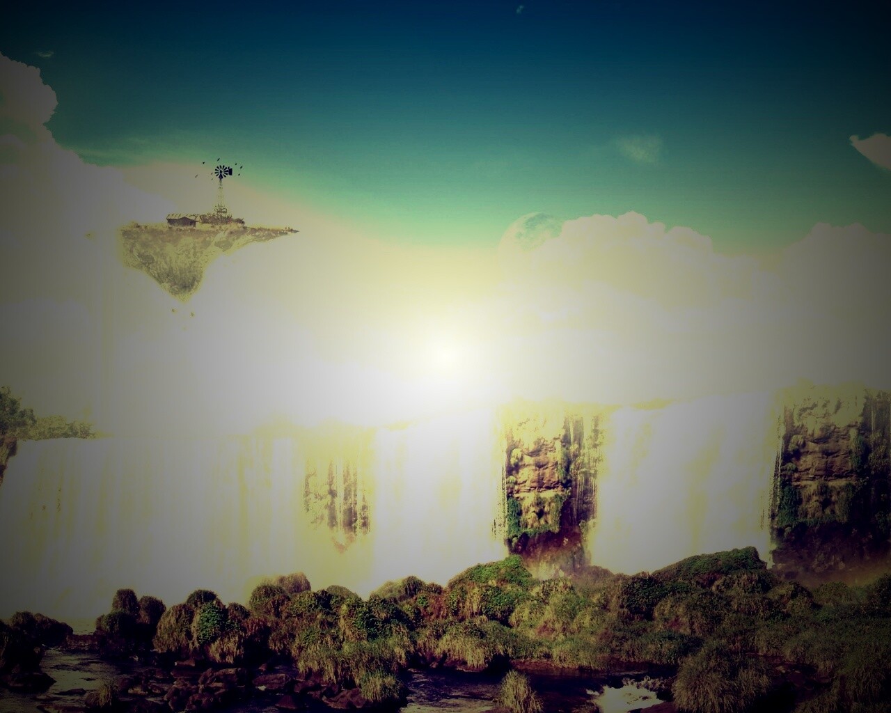 Ферма на летающем острове обои