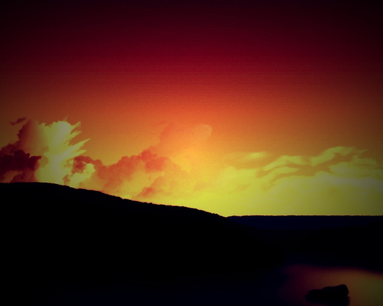 Желтое небо обои