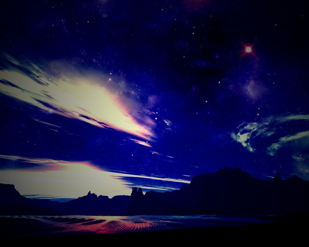 Ночное звездное небо обои