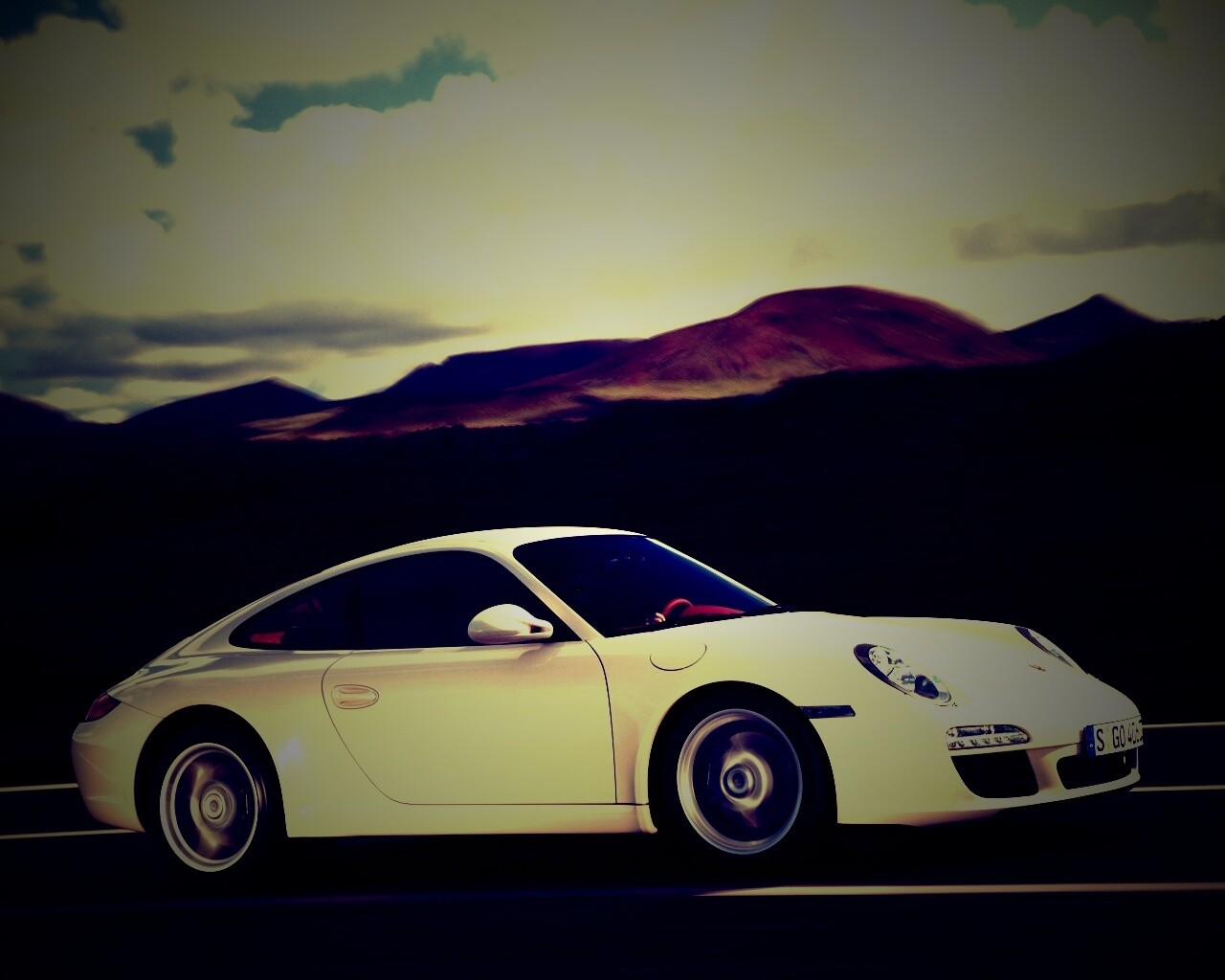 Белый порш обои