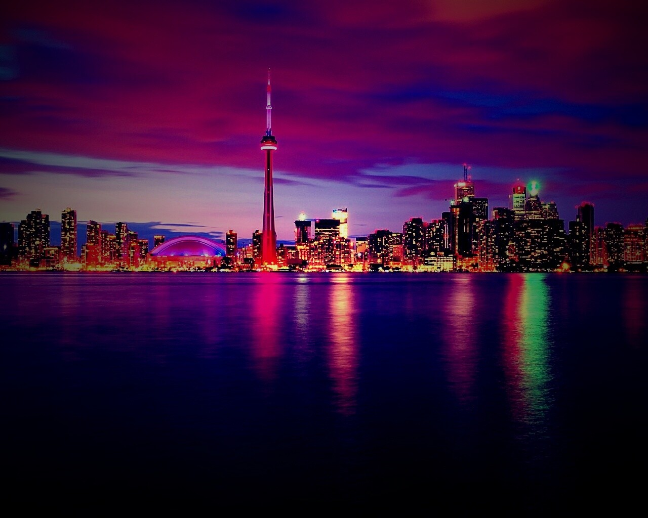 Ночной Торонто обои