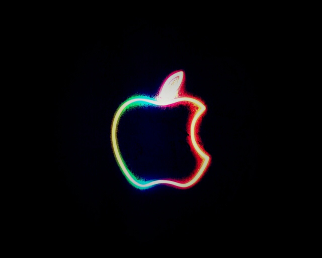 Неоновое лого Эпл обои