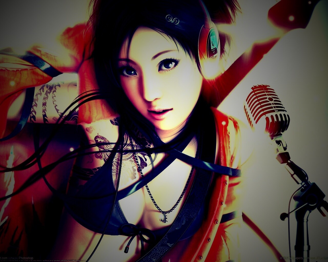 Поющая японка обои