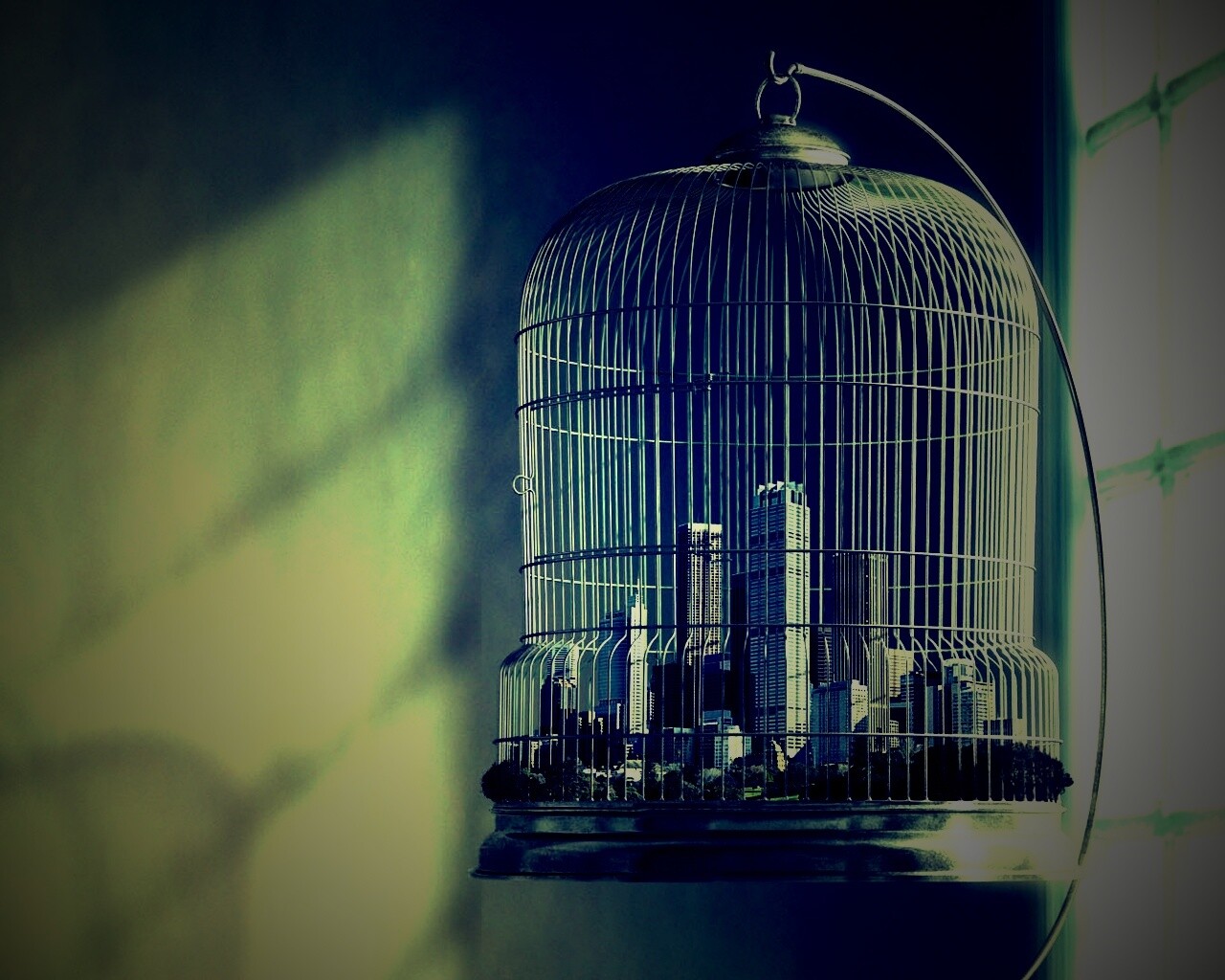 Город в клетке обои