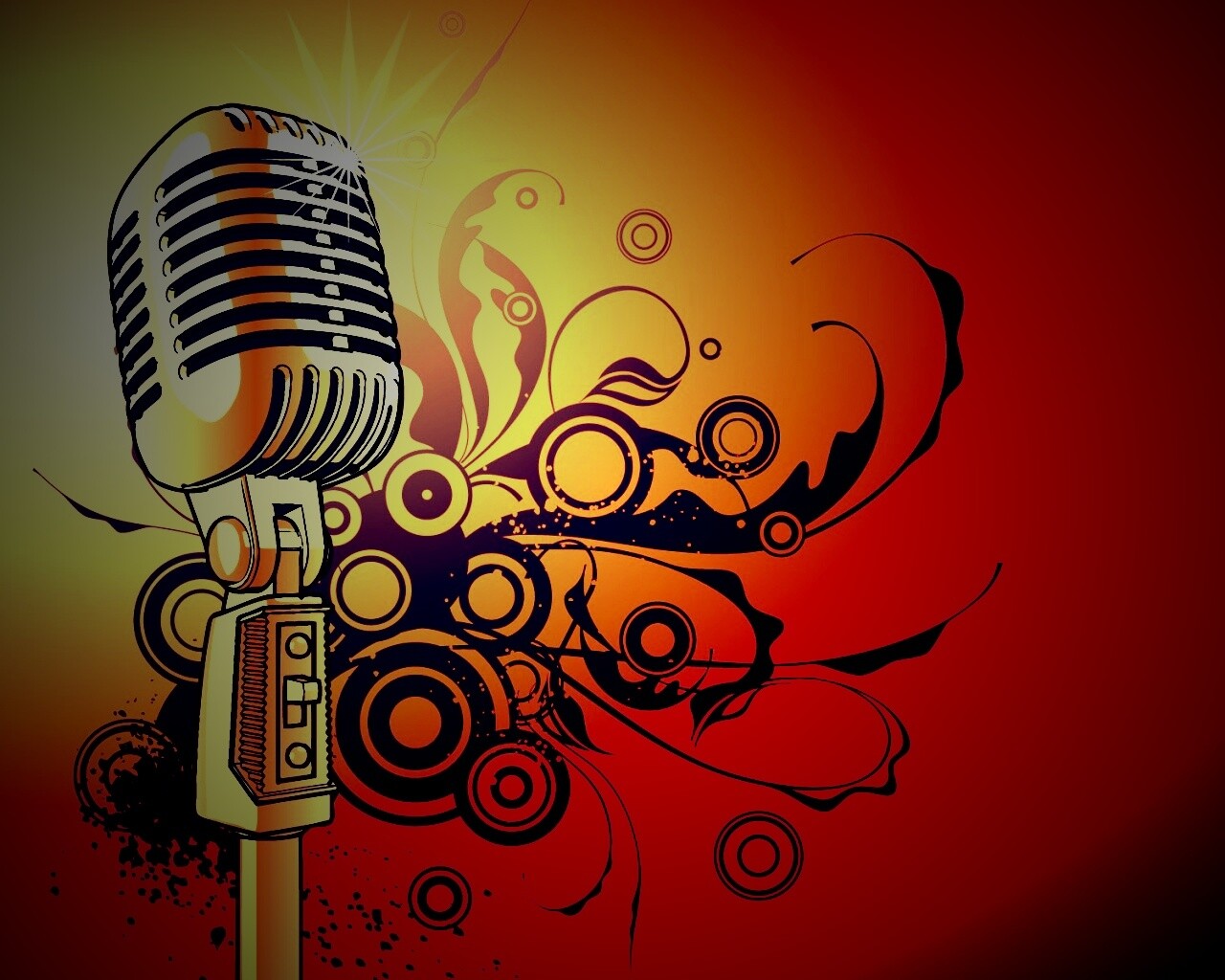 Ретро микрофон обои