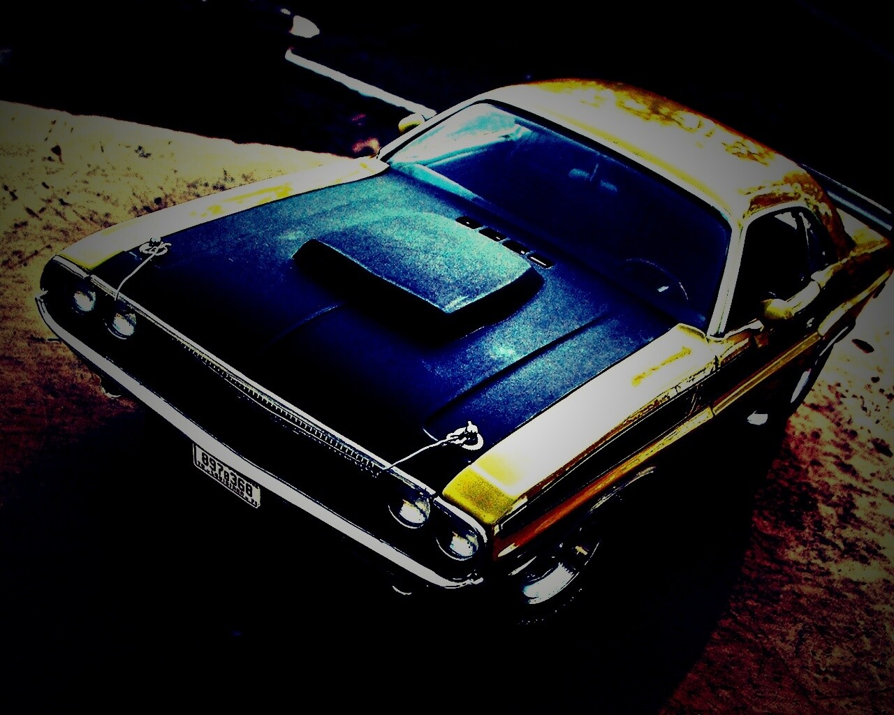 Додж на  каменистой поверхности обои