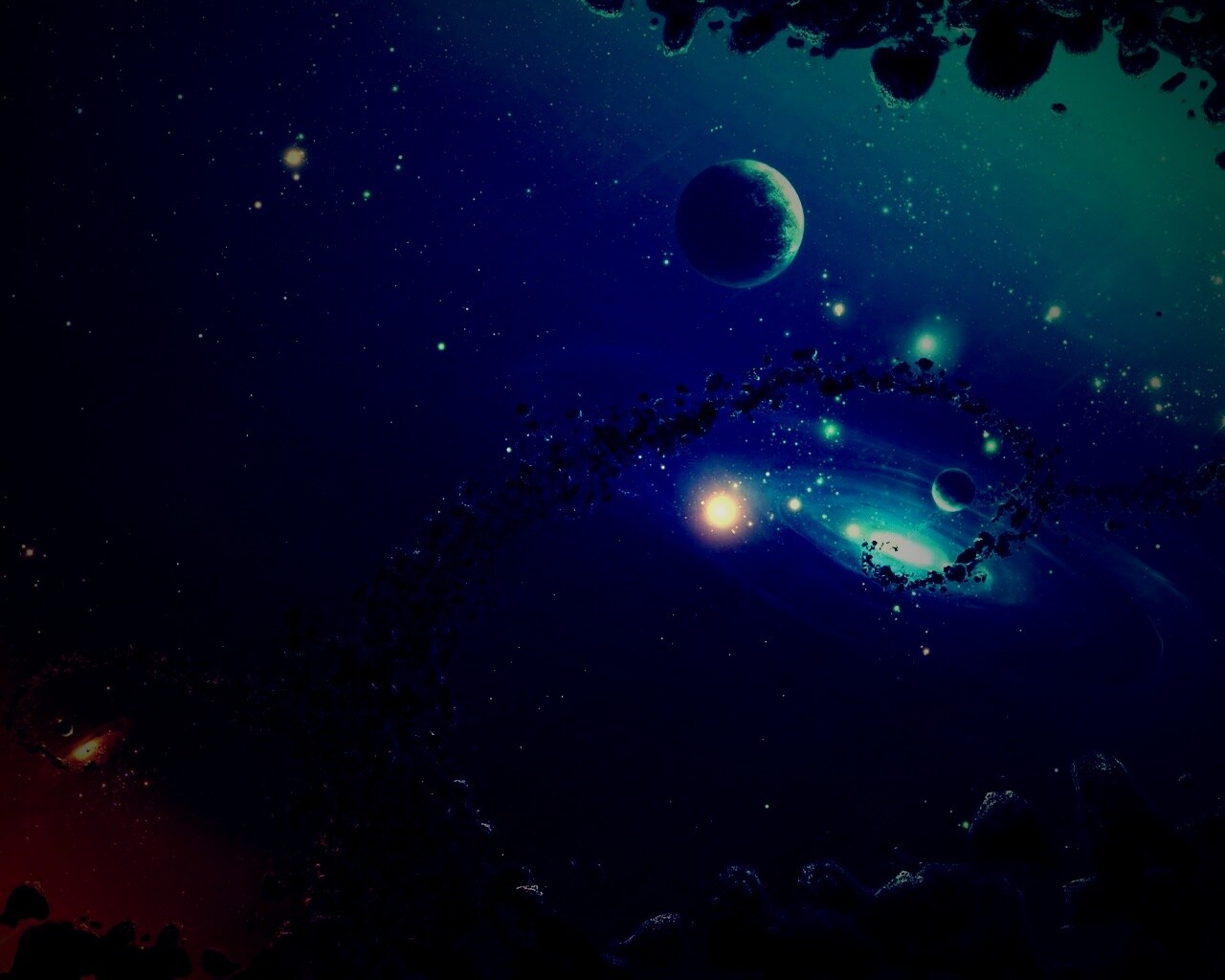 Причудливый пояс астероидов обои