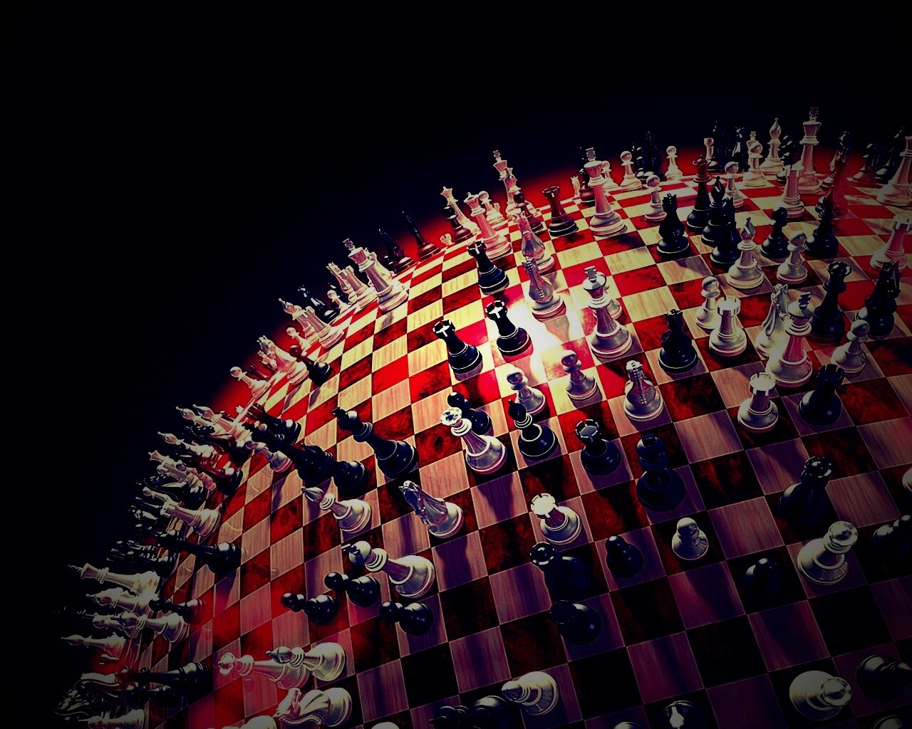 Сферическое шахматное поле обои