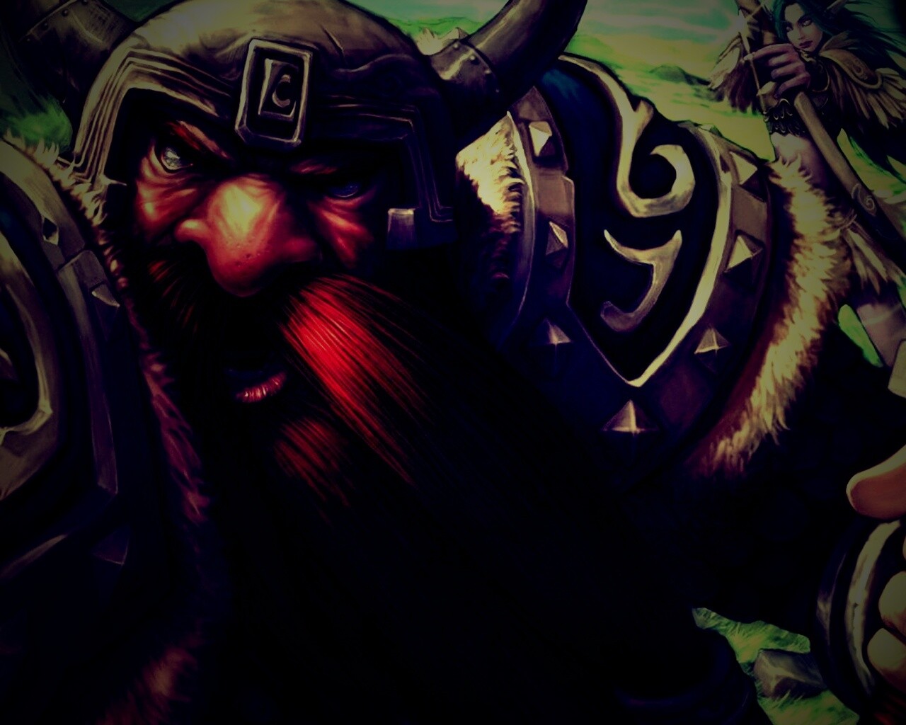 Гном убегающий от ночной эльфийки обои