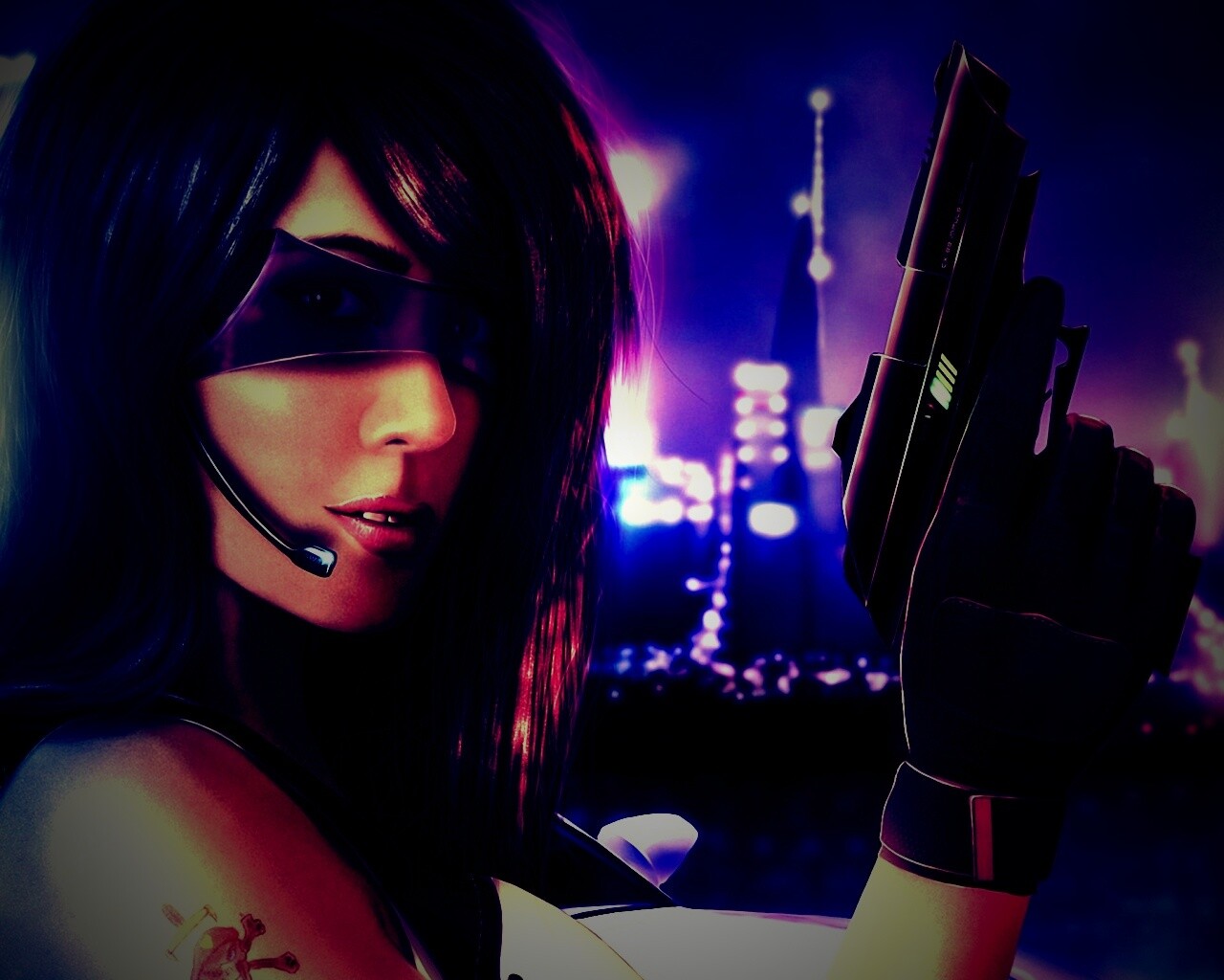 Девушка из будущего с пистолетом обои