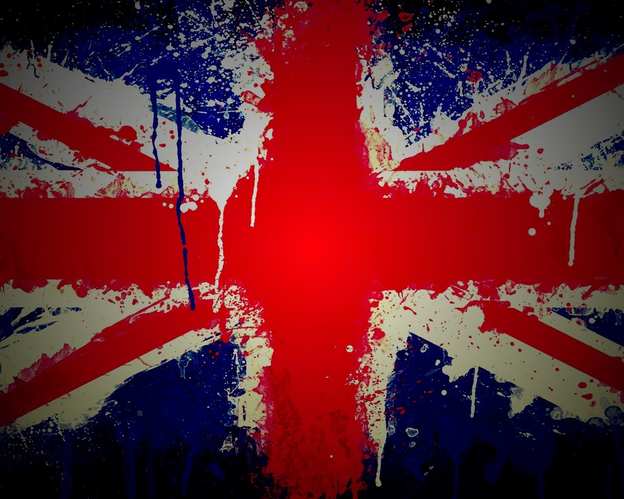 Британский флаг нарисованный краской обои