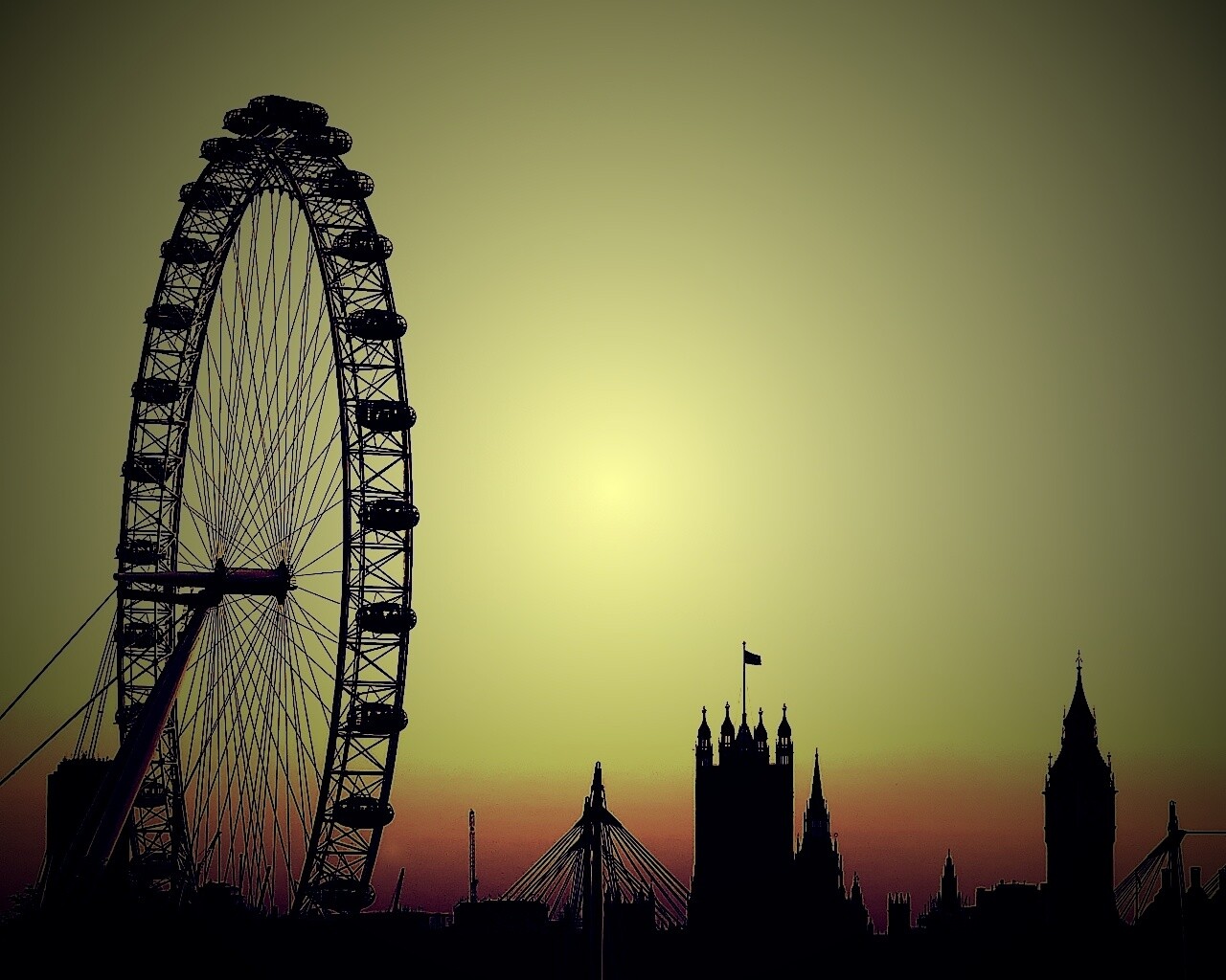 Силуэт Лондона обои