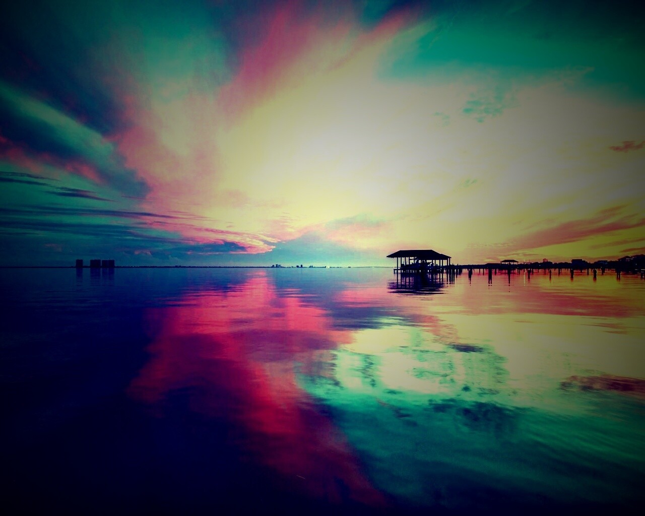 Прекрасный океанский закат обои