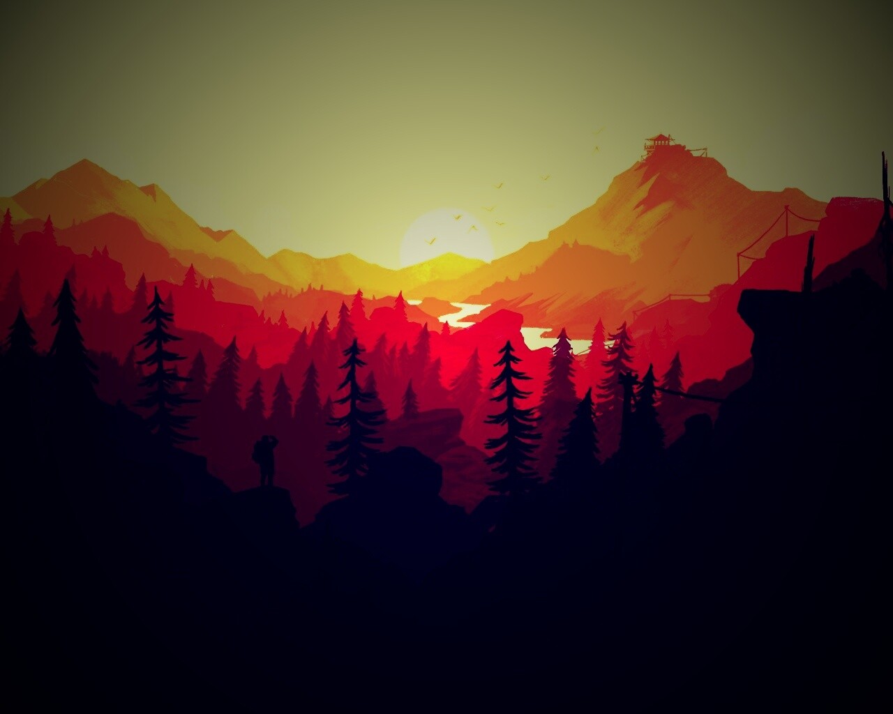 Красный Firewatch обои