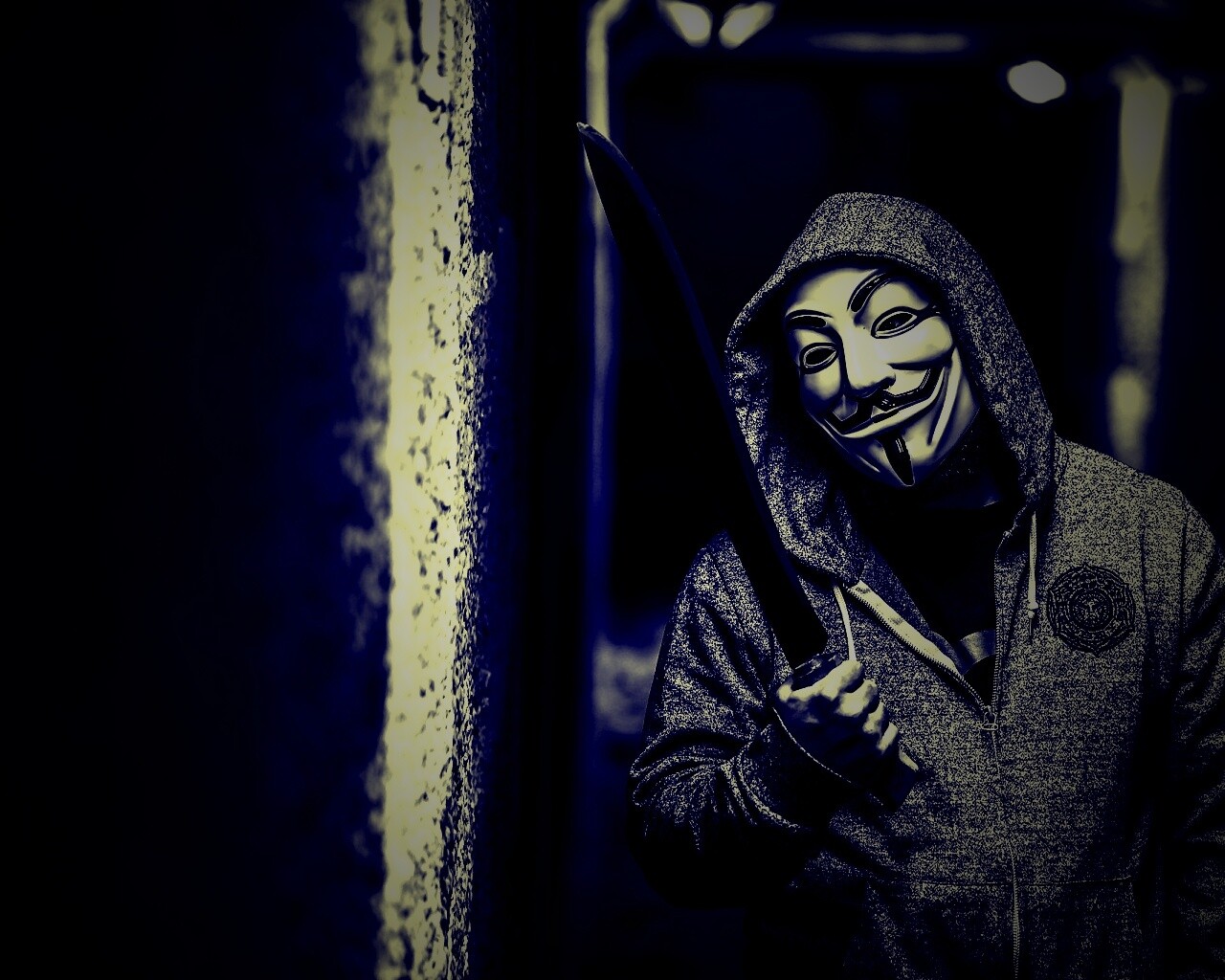 Человек в маске анонимуса обои