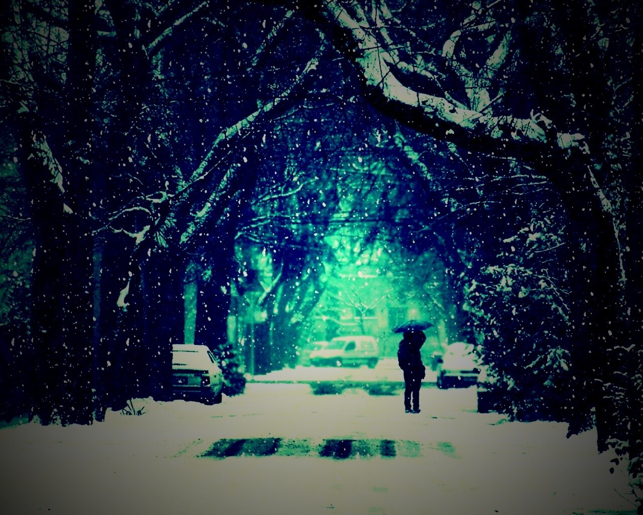 Зимняя улица обои