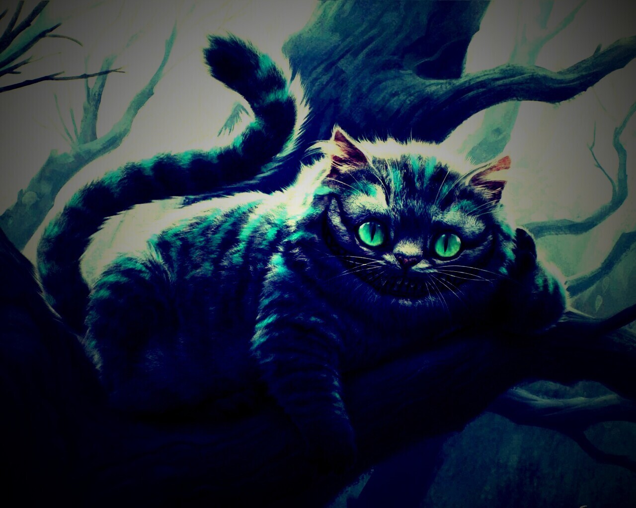 Чеширский кот обои