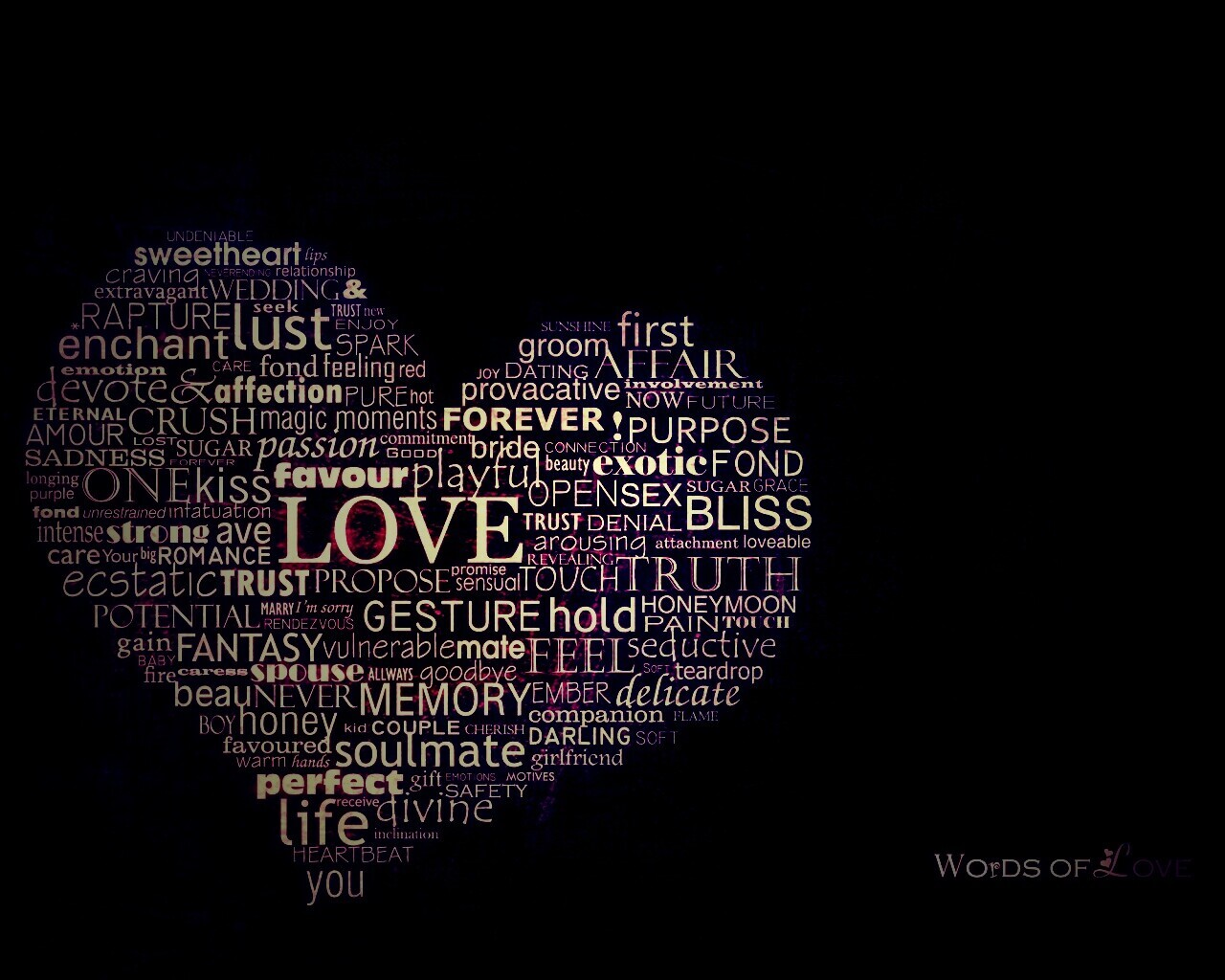 Слова любви обои