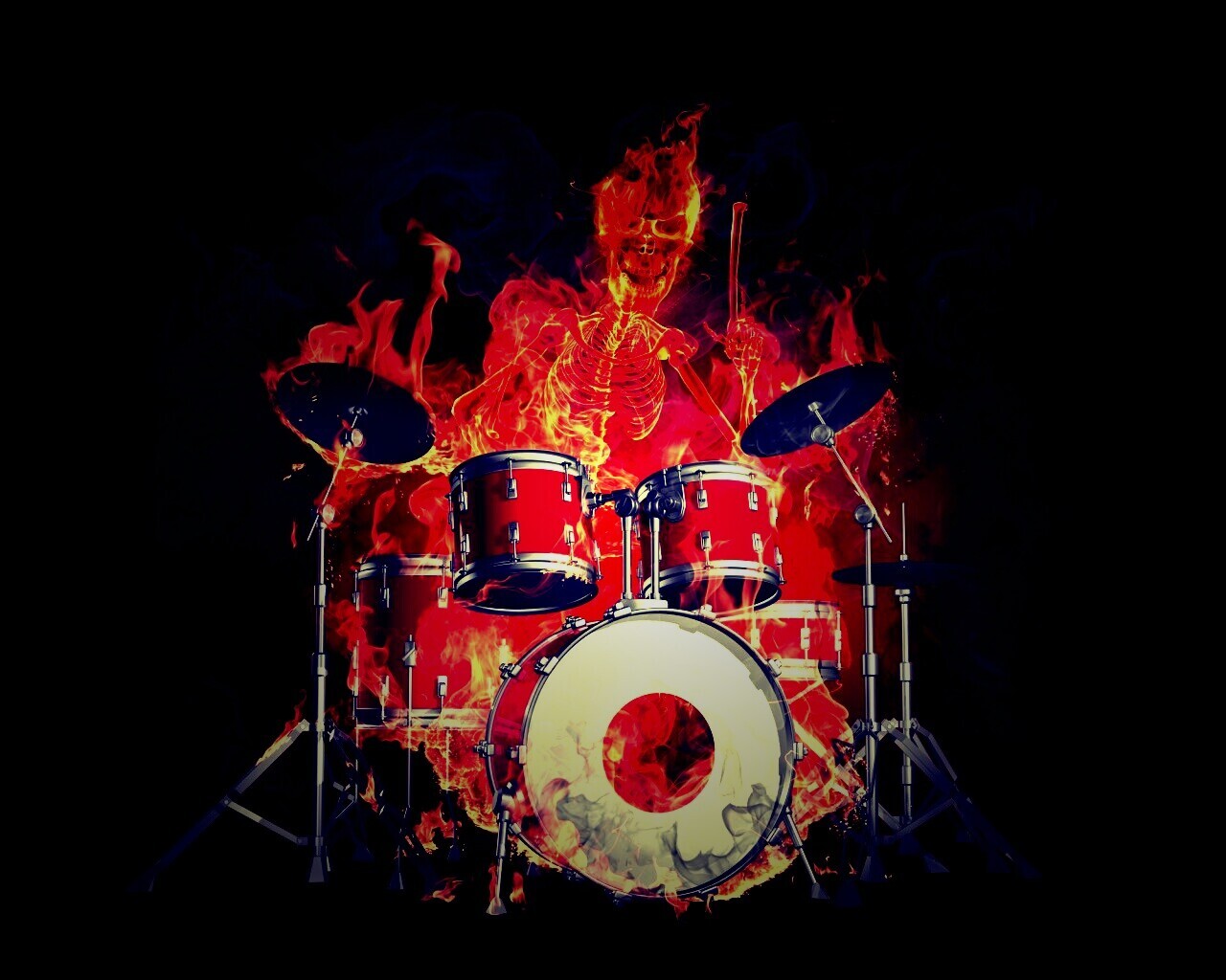 Огненный барабанщик обои
