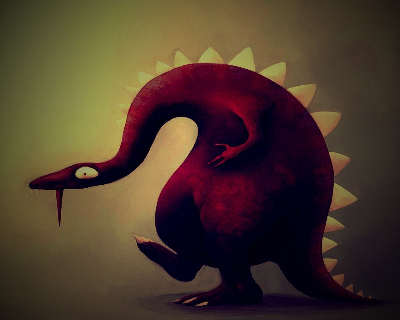 Рисованый динозавр обои