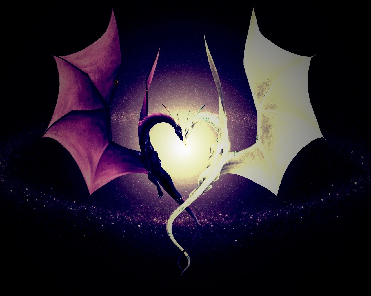 Влюбленные драконы обои