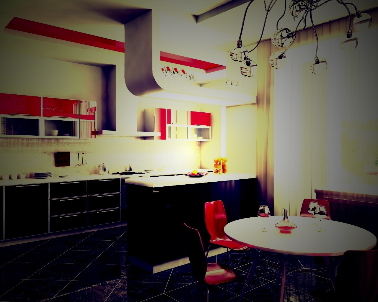 Современная кухня обои