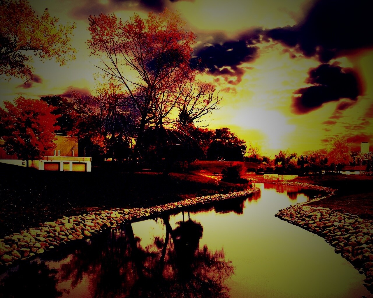 Осенний день в парке обои