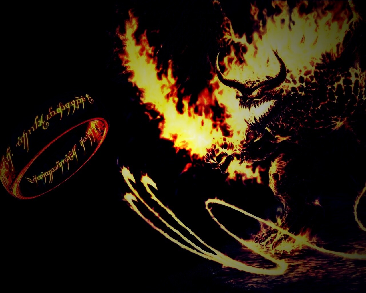 Балрог и Кольцо Всевластия обои